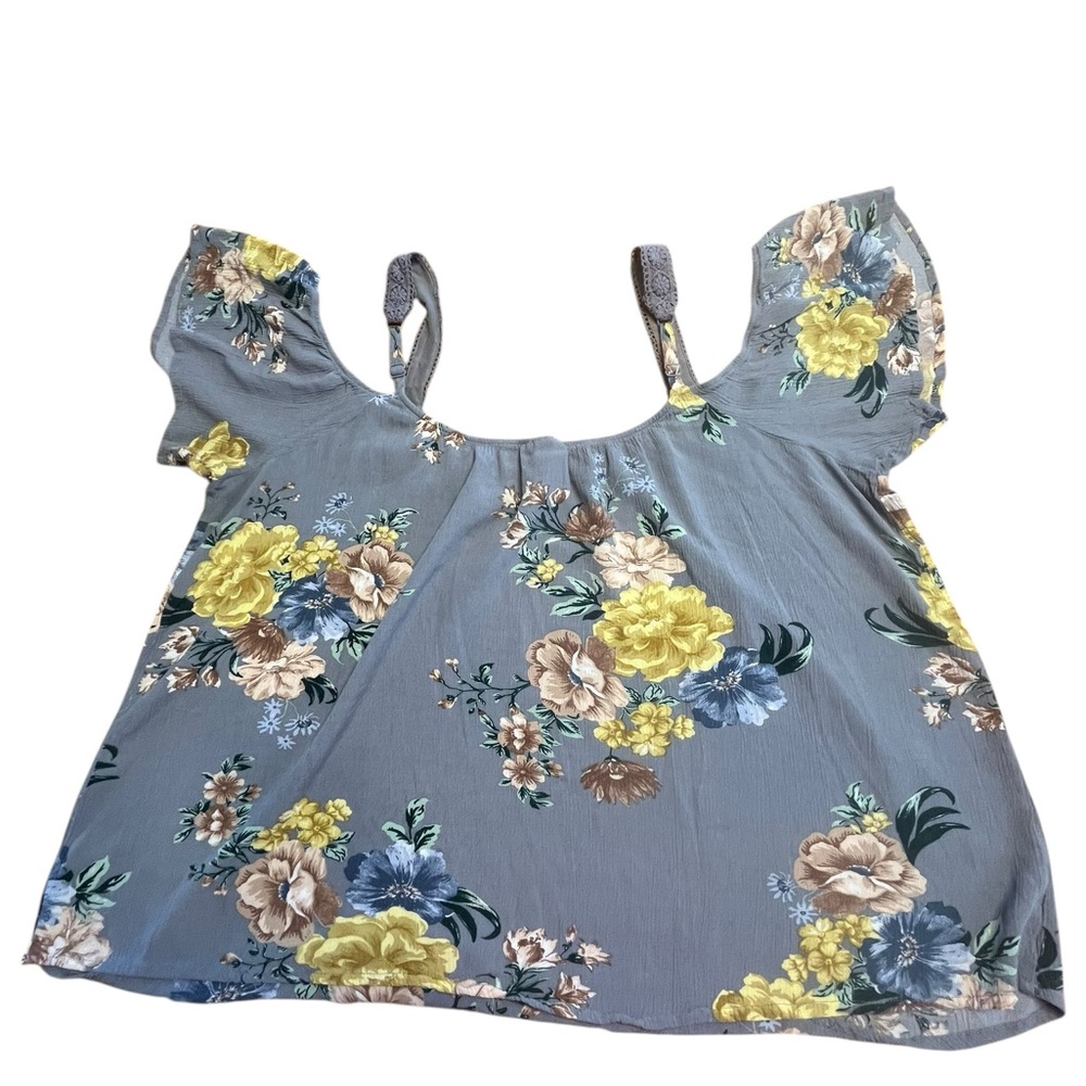 🌼 Torrid Floral Cold Shoulder Blouse – Size 2